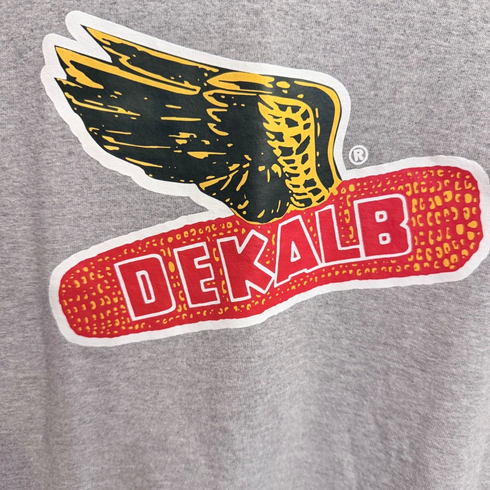 Gildan DEKALB Winged Corn Logo Graphic T-Shirt Heather Grey Ladies Large L - Picture 2 of 5